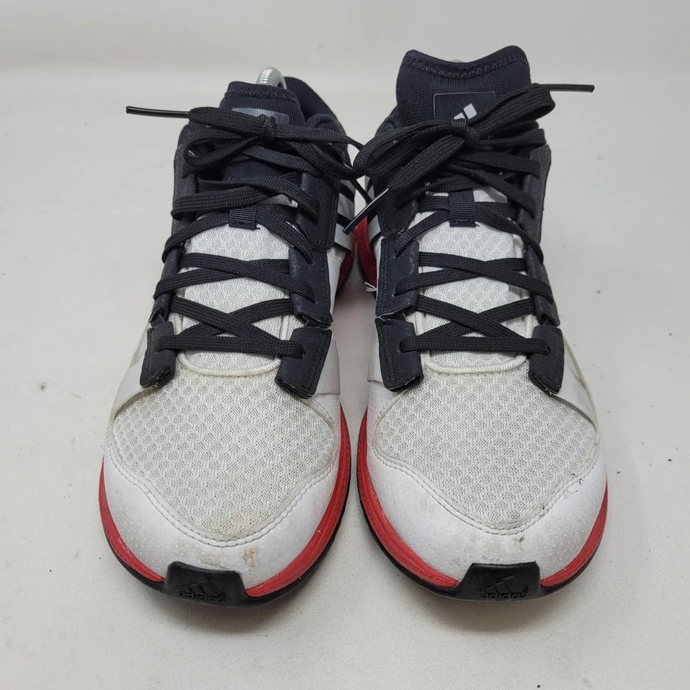 Adidas Bounce Shoes Mens Size 8.5 White Black Red Running Athletic Sneakers